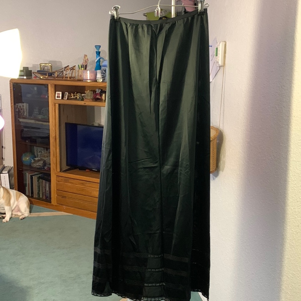 Black half slip for evening gown, small slit on back bottom of the slip